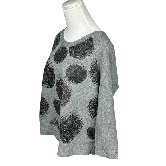 Karen Millen T-Shirt 16 Grey Long Sleeve Sheer Back Scoop Neck Stretch Geometric - Picture 3 of 11